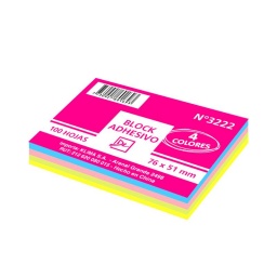 POST IT 50 X 76mm. 4 COLORES X 100 HOJAS