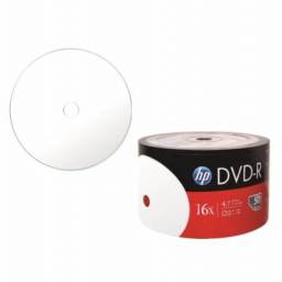 DVD-R 16X HP 120 min video, 4.7GB PRINTABLES BULK X 50