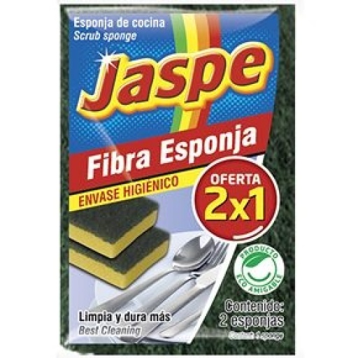ESPONJA FIBRA JASPE 2X1